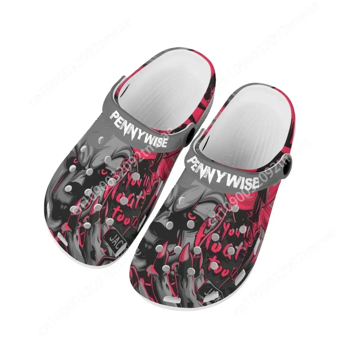 

Pennywise Horror Movie Design Clogs Wear Custom Non-slip High-heeled Shoes Hole Shoes Beach Sandals Home Slippers Sandalias