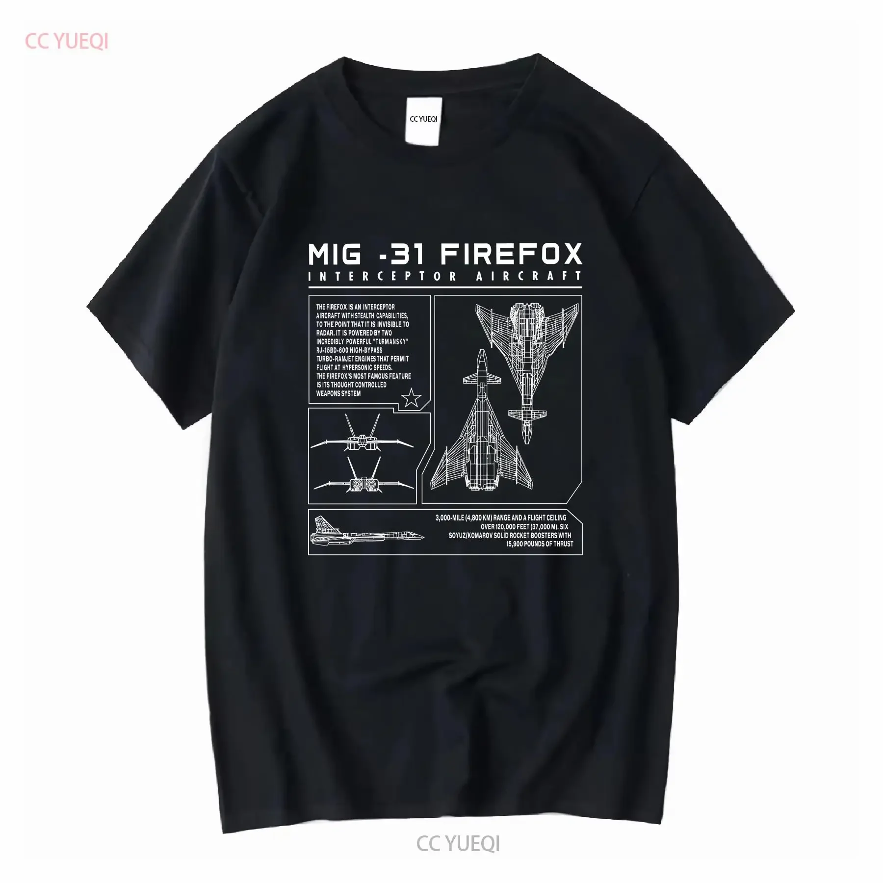 

Футболка Mig 31, Firefox со схемой BlueprinT с длинными или короткими рукавами, винтажная стираная мужская унисекс, универсальная стильная дизайнерская одежда