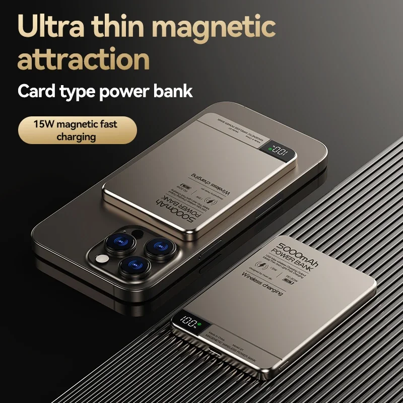 For Xiaomi High Quality Alloy 10000mAh Fast Charger Power Bank With Battery Powerbank Magnetic Wireless Phone Charger