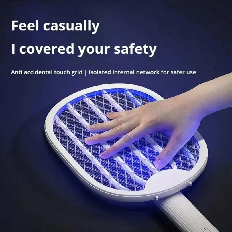 3000V Foldable Electric Mosquito Killer USB Rechargeable Fly Trap Mosquito Swatter Racket Insect Killer With UV Light Bug Zapper view 4