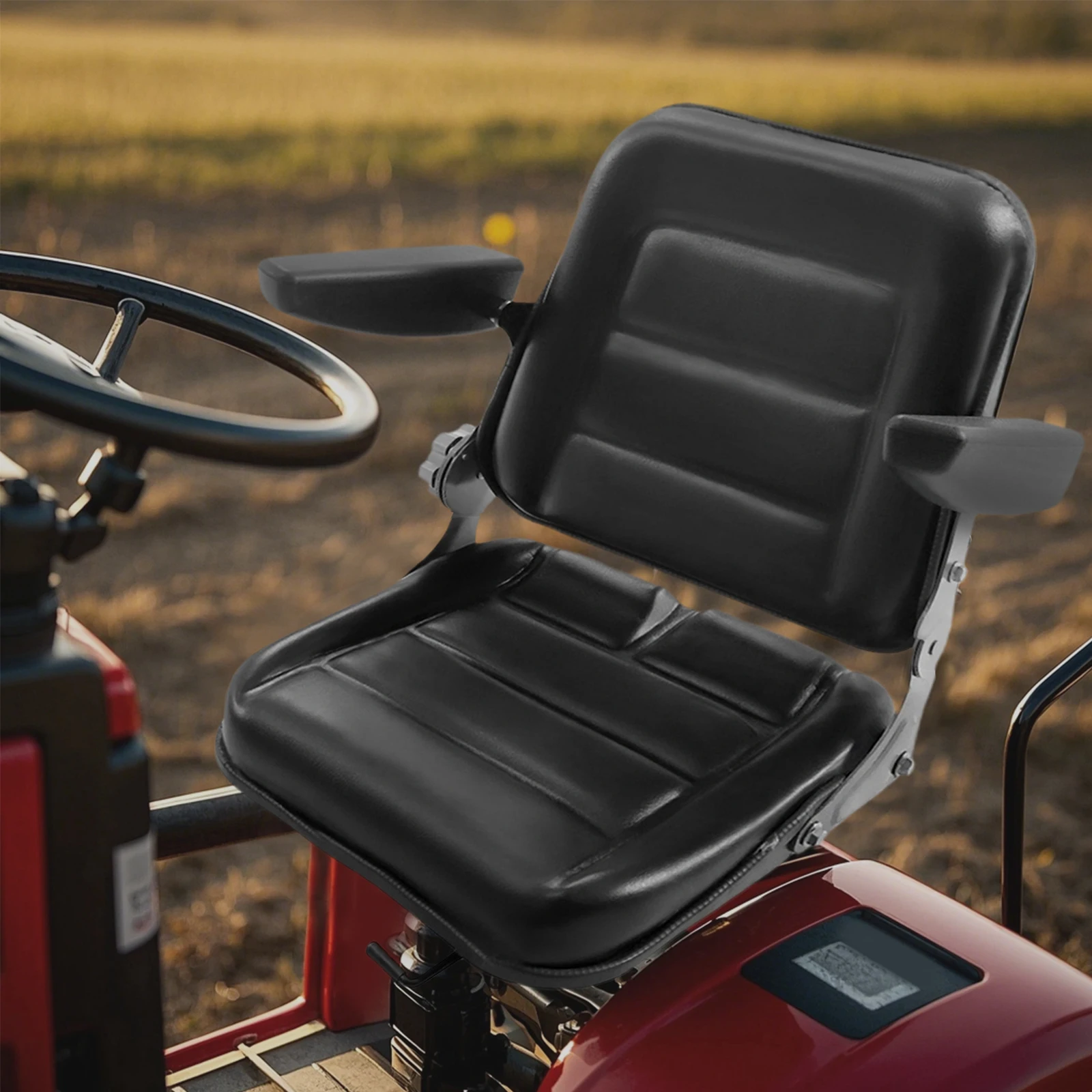 

Universal Lawn Tractor Seat Ergonomic Design Good Elasticity Position Adjustable High Compatibility for Mechanical Seats Black