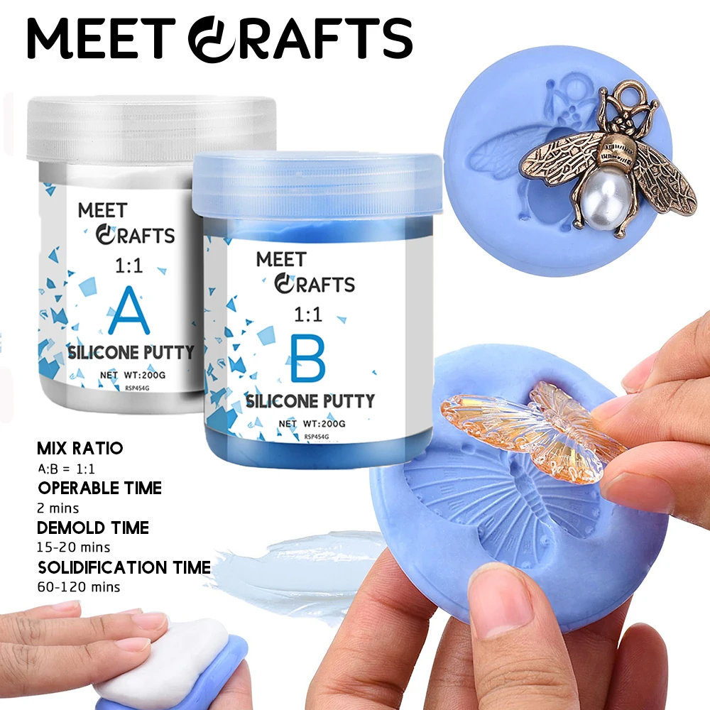 Meetcrafts 400g szpachlówka silikonowa silikonowa plastikowa forma do produkcji bezpiecznych dla żywności Sugarcraft formy dentystyczne gumowy materiał do wyciskania gleby