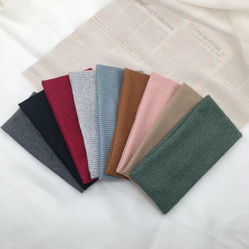 Diademas de Color sólido para mujer, nueva diadema tejida elástica para deportes, diadema para Yoga, accesorios para el cabello para niñas