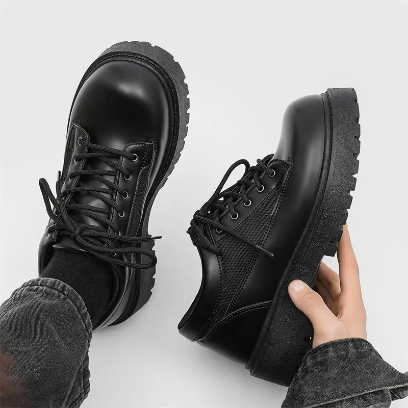 

Мужские туфли дерби, весна-осень 2021, невидимые стельки, увеличивающие рост, британские повседневные туфли-лифты, черные