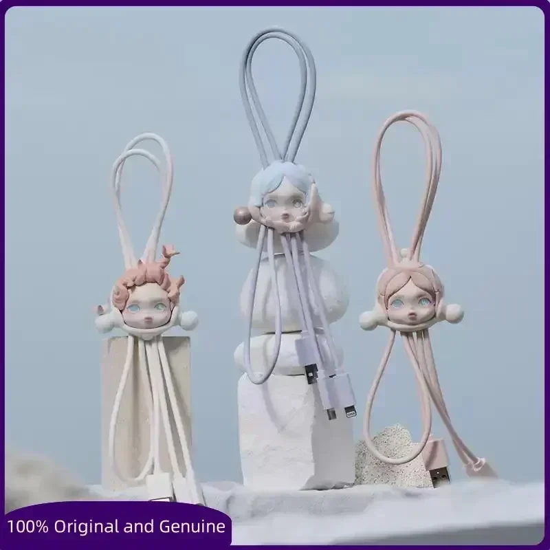 

100% Original SKULLPANDA The Paradox Series Two In One Data Cable Blind Box Anime Action Figure Guess Bag Ornament Dolls Model