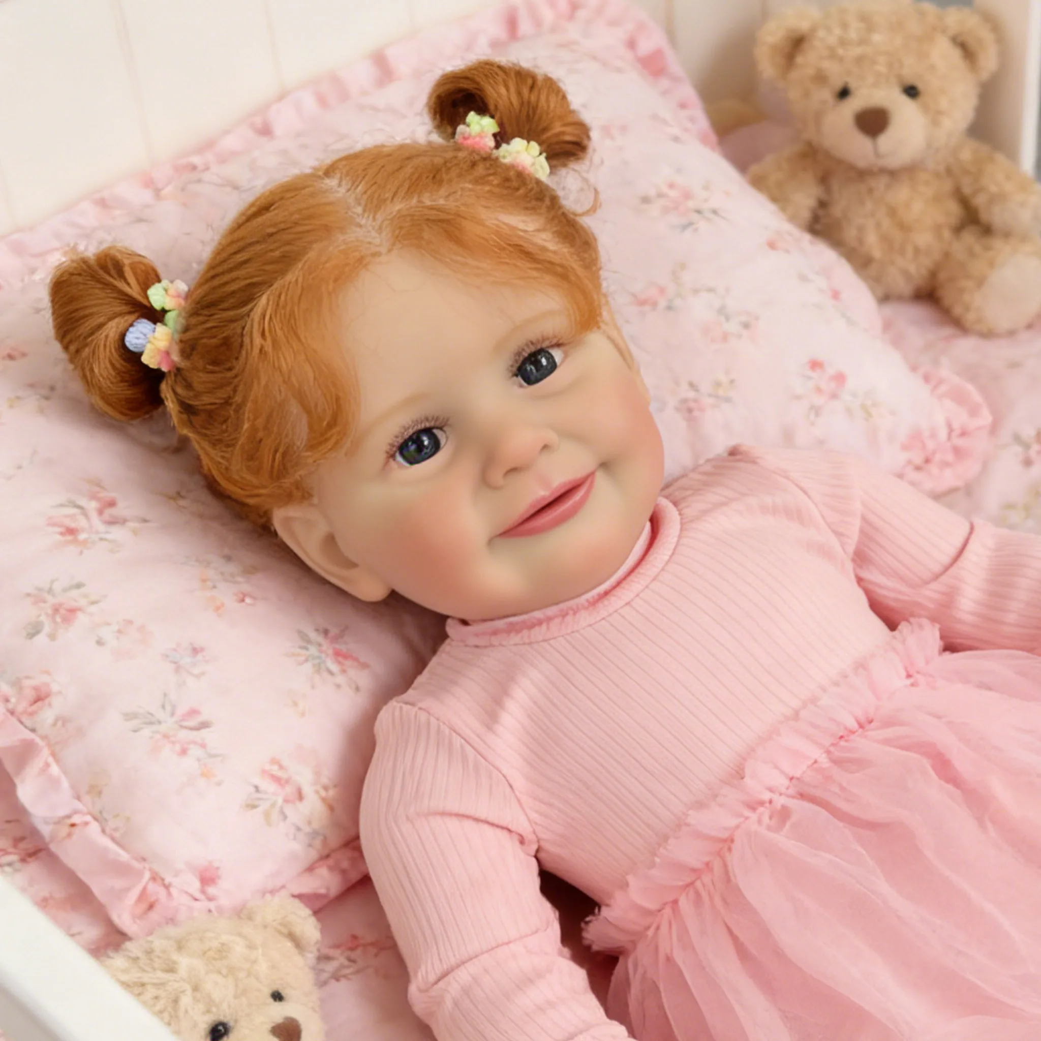 25 Zoll Weicher Stoffkörper Niedliche Hübsche Zoe Reborn-Puppe Lebensechte Kleinkind-Puppe Mehrschichtige Bemalung Mit Sichtbaren Adern Handgeknüpfte Haare