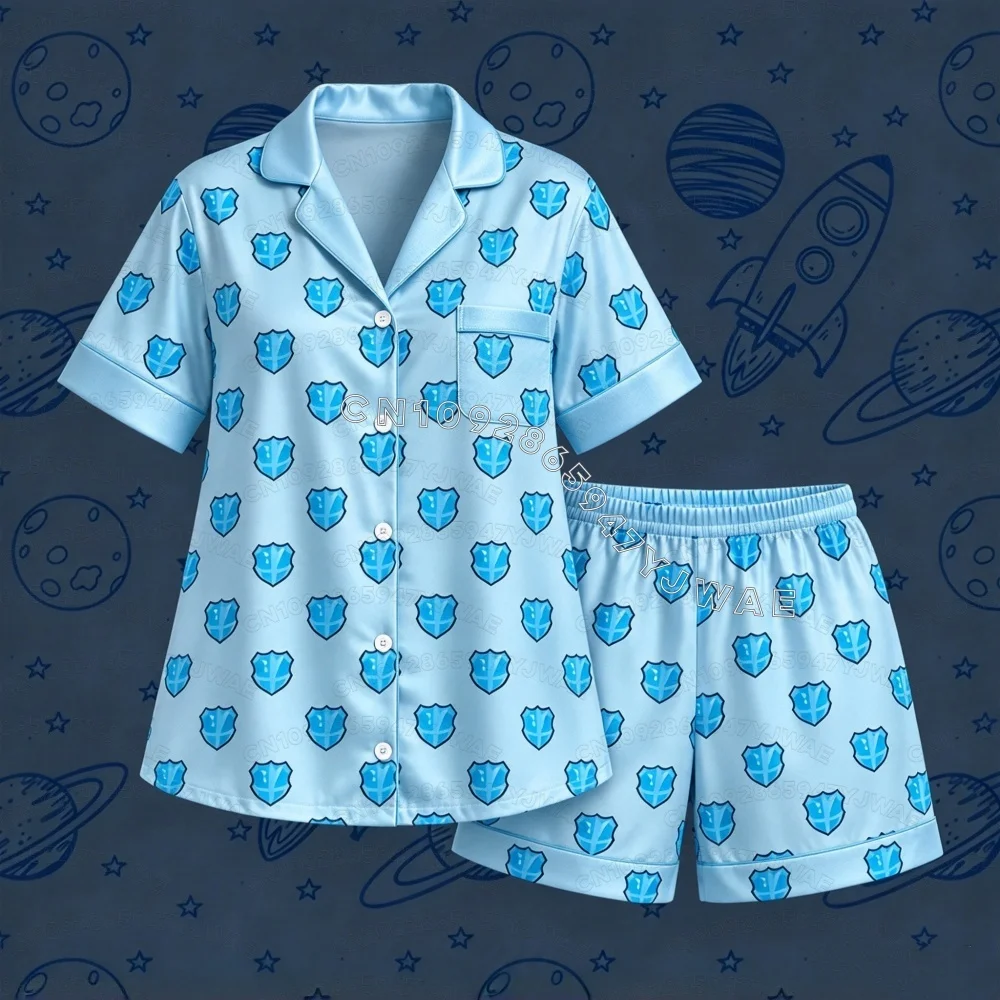 Womens Pajamas Set Christmas Lovely Animal K.A.T.S.E.Y.E. Club Sophia Symbol Pastel Coquette Pajama Set Nightwear TRACKSUIT