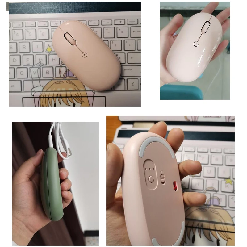 B.O.W  Wiereless Mouse  Bluetooth and 2.4Ghz ,  Egnomical With 3 Adjustable DPI Compatible for MacBook, Laptop, iPad, PC