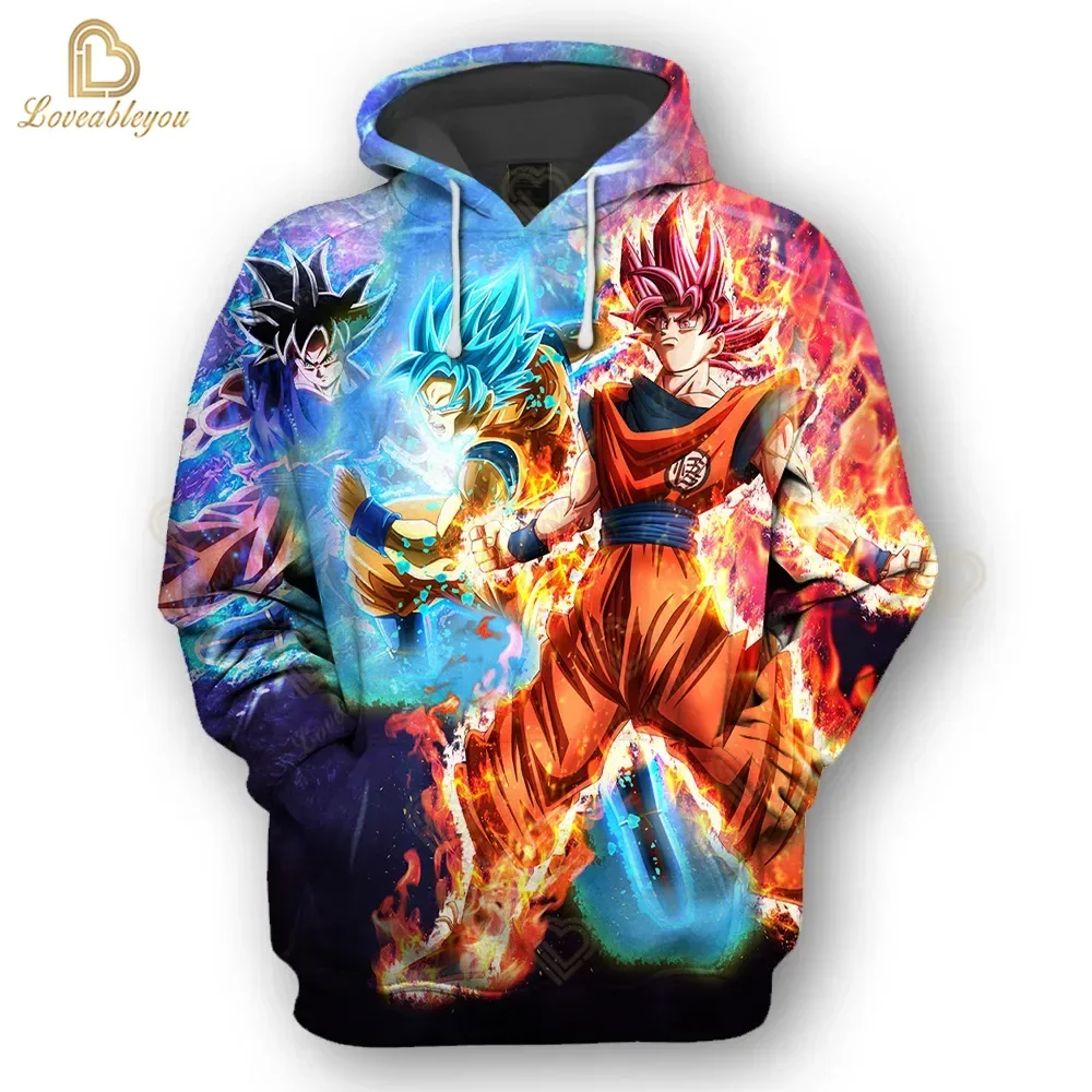 New Dragon Ball Anime Print Hoodie Boys Fashion Hooded Clothes Children Cartoon Top for 4 6 8 10 Years Kids Birthday Wear