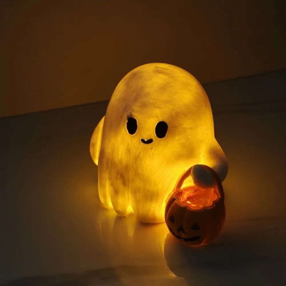 

Compact Size Spooky Halloween Ghost Ornament Resin Display Ghost Figurine Cute Collectible Pumpkin Statue for Desktop Decor