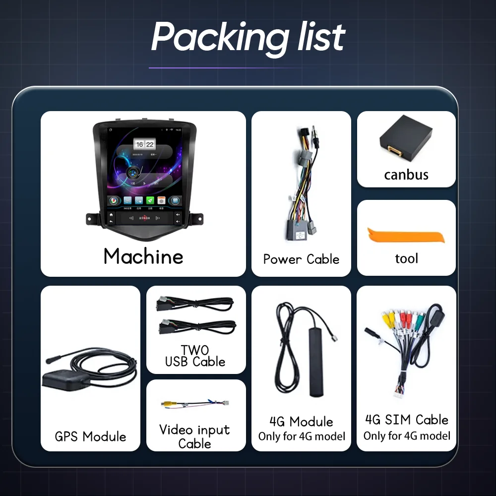 9.7" Android 15 For Chevrolet Cruze 2008 -2012 Auto High-Performance CPU Multimedia Video Player Touch Screen NO 2Din DVD WIFI