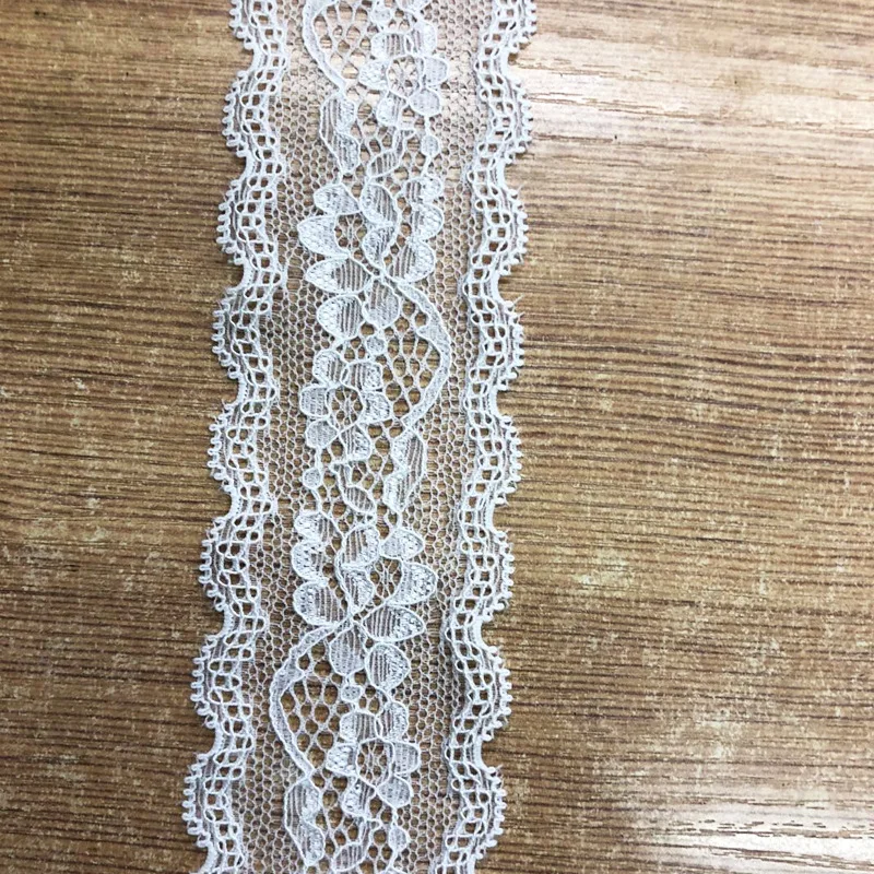 5.5cm Wedding Underwear Lace Accessories Lolita Skirt Dress Elastic Laces High Quality Sewing White Embroidery Ribbon Black Trim