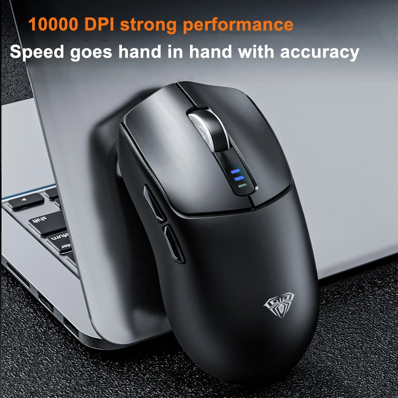 AULA SC580 Gaming Mouse Tri-mode Rechargeable Ergonomic Bluetooth Mouse 10000 DPI E-sports Lightweight Mice for Office Gaming