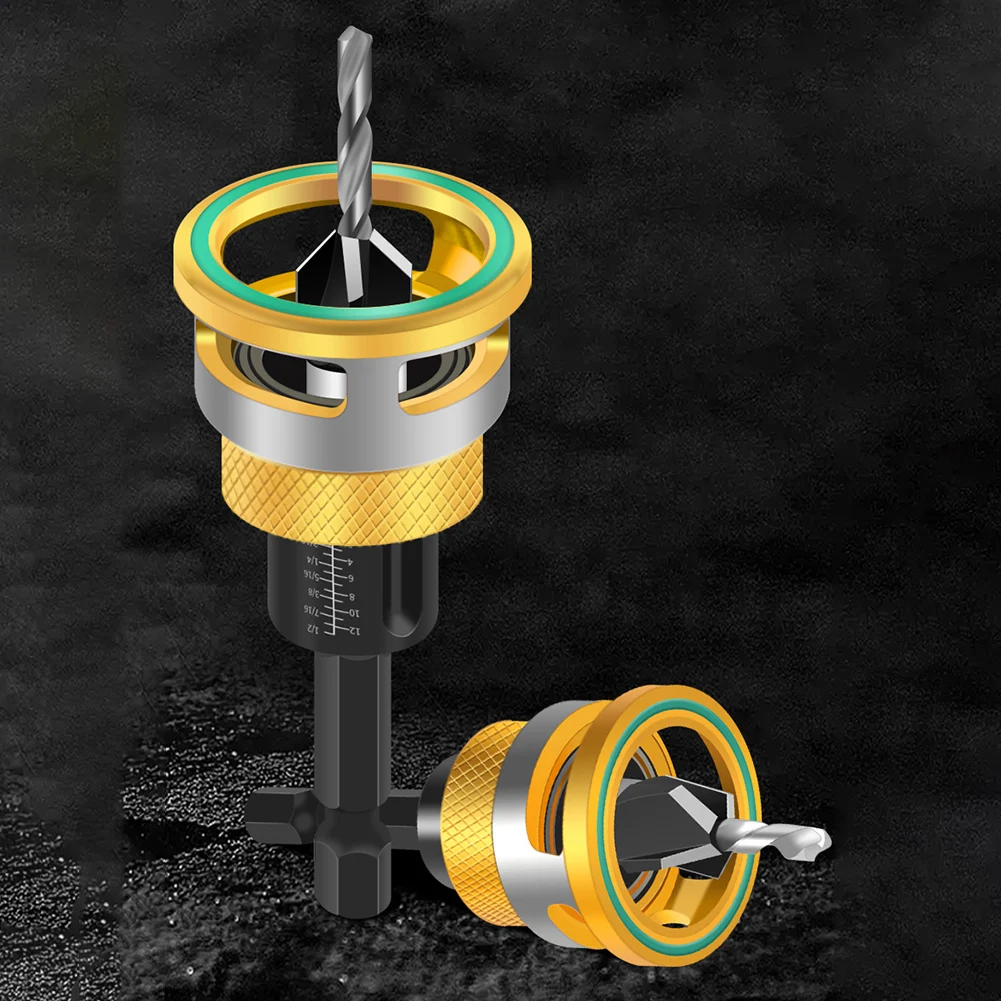 Adjustable Depth Bit Counterbore Drill Adjustable Depth Stop Rotating Depth Adjustment Ring 86*30mm 3.38*1.18in For Woodworking