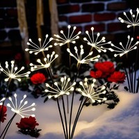 1PC 6head solar powered small fireworks ground mounted light,suitable for courtyard, garden, outdoor, camping, party decoration
