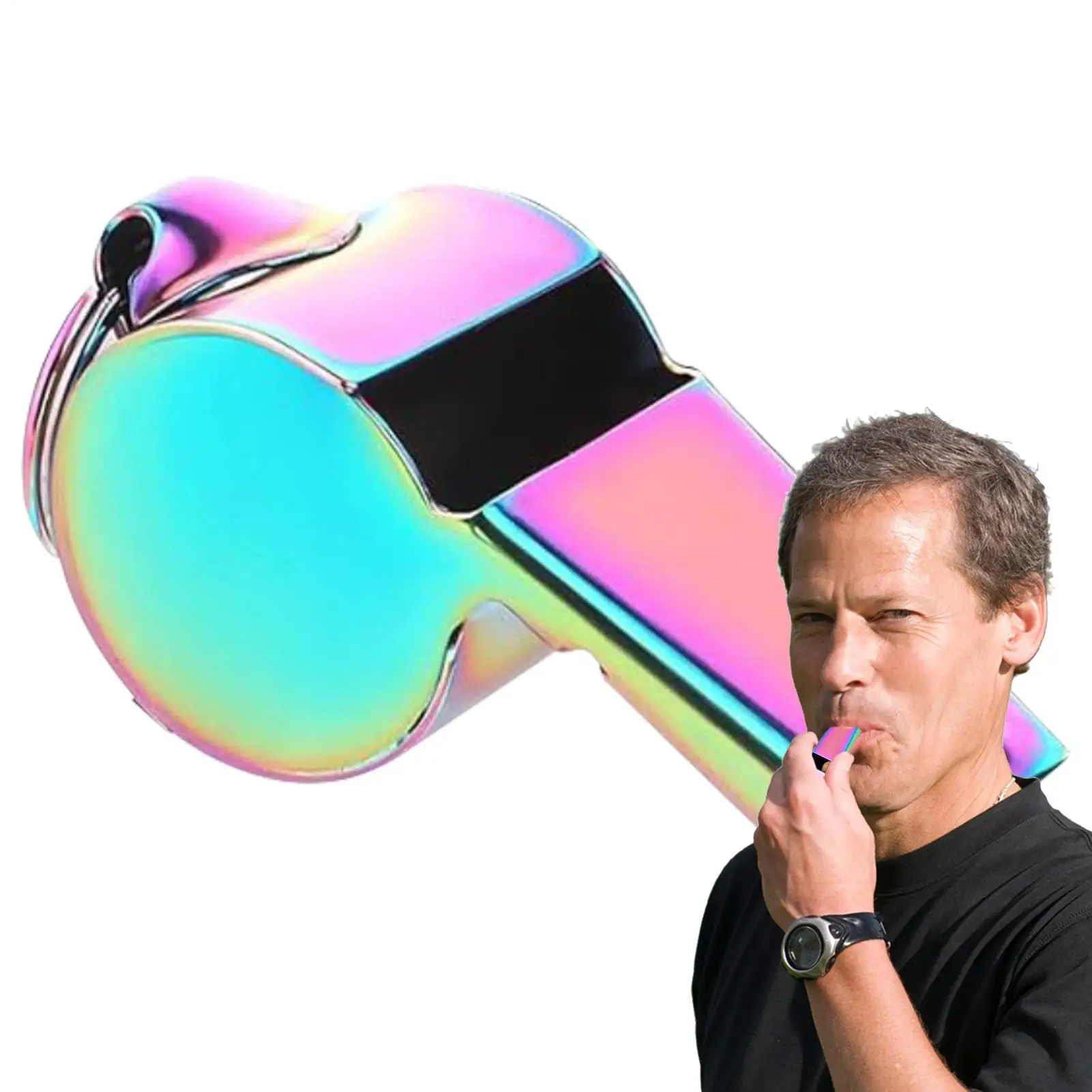 صفارة رياضية من الفولاذ المقاوم للصدأ للمدربين مع حبل لوازم خارجية مع صوت عالي هش لمدربي الحكم #1