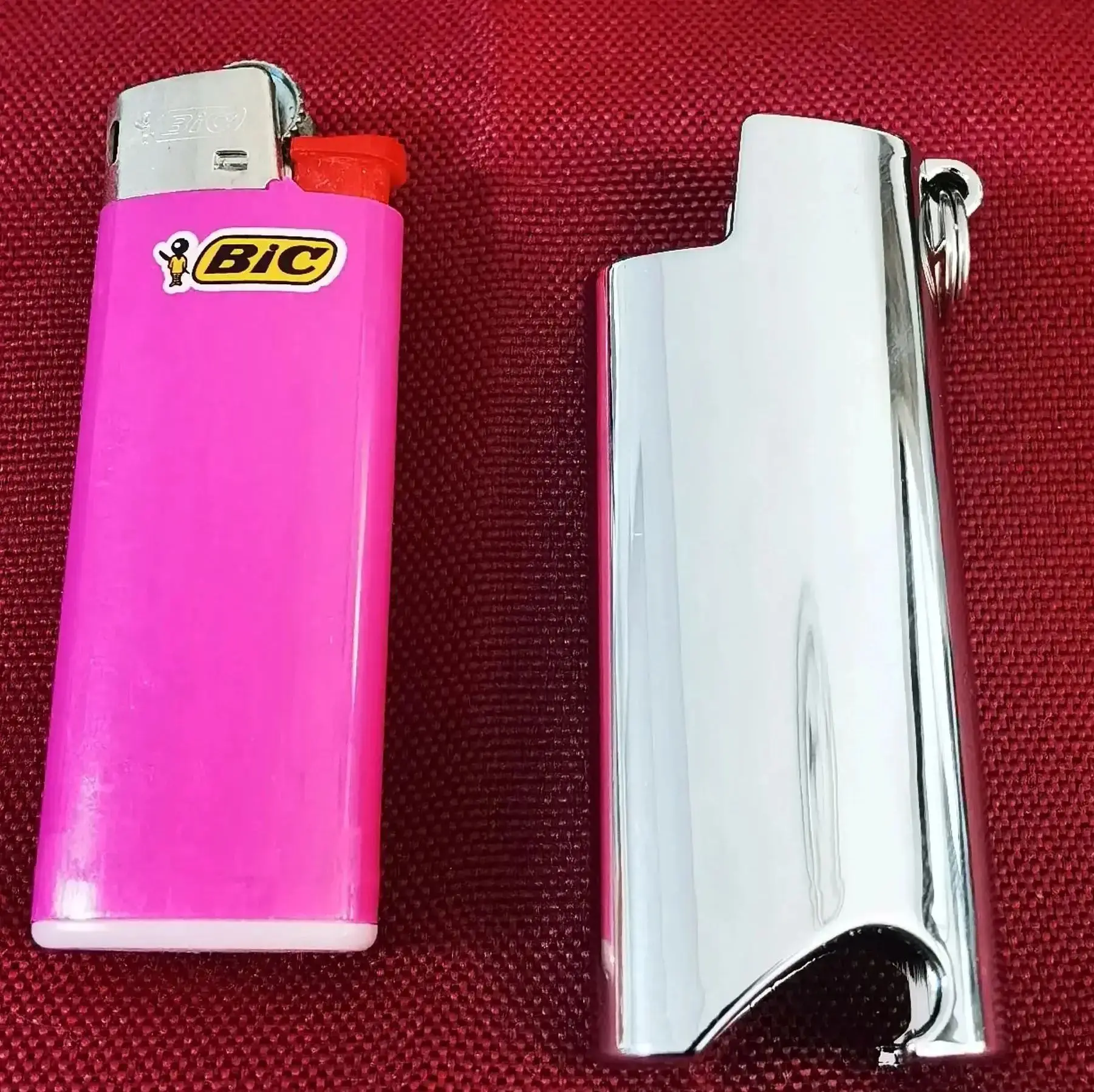 Mirror Metal Case For Bic Lighter Mini Small J5 J25 Model Keychain Bottle Opener