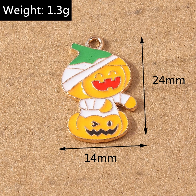 10 stücke Emaille Halloween Hexe Charms Anhänger für DIY Ohrring Armband Halskette hand gefertigten Schmuck Herstellung Zubehör liefert – Detail 5