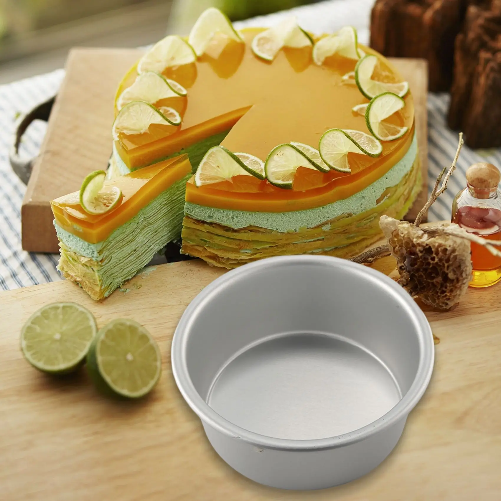 Set di 4 teglie per torte piccole da 4 pollici, teglie per torte rotonde da forno teglie da forno per Mini torte Pizza, Quiche, Non tossiche e salutari