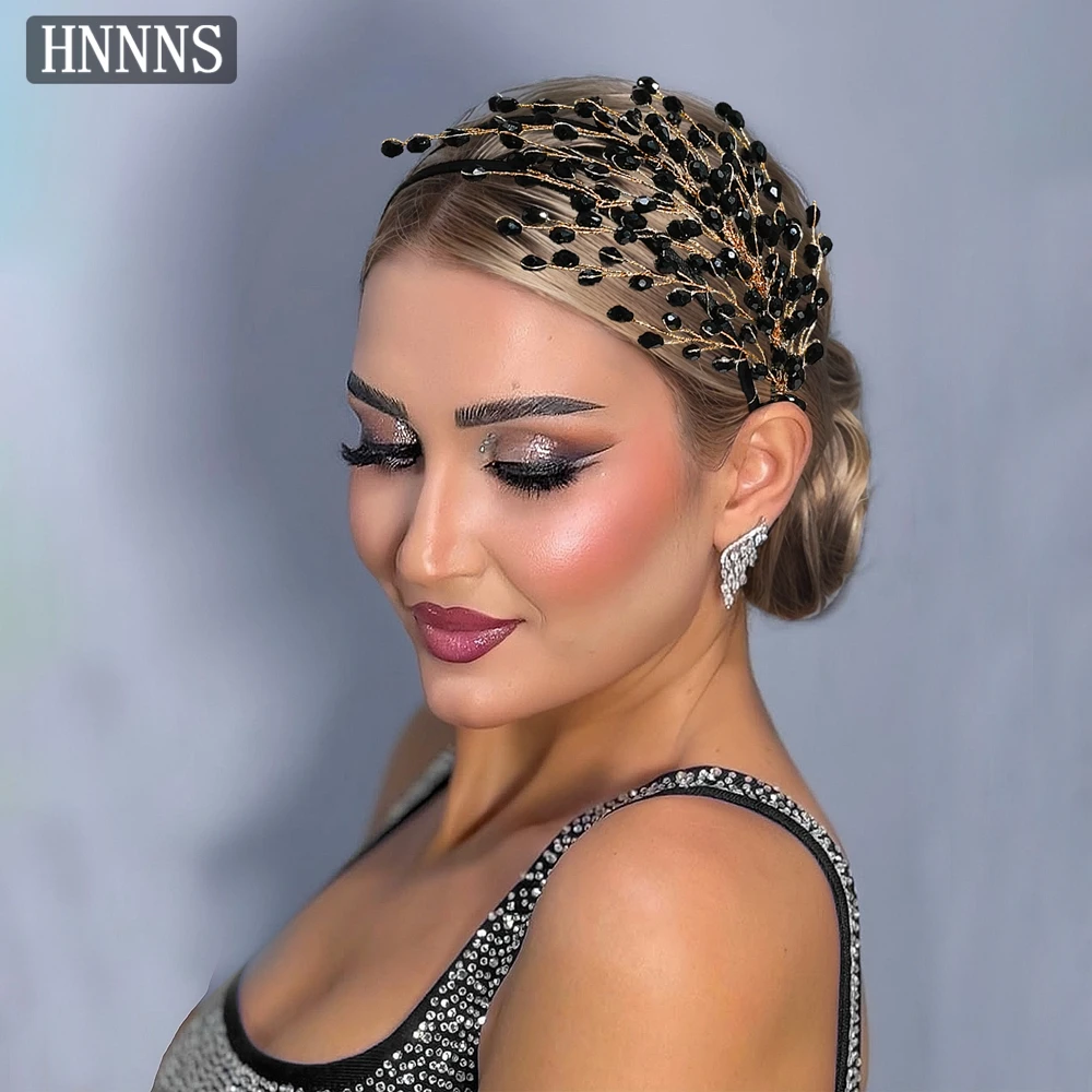 

HNNNS Luxury Crystal Headband Double Layer Handmade Hairband Elegant Bridal Headdress Fashion Wedding Hair Accessories A214
