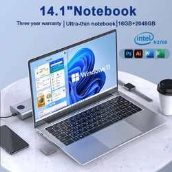 2024 Laptop Intel Pentium N3700 16GB RAM 2TB SSD Notebook 1920*1080 rozdzielczość Windows 11 odblokowanie komputera biurowego gra komputerowa