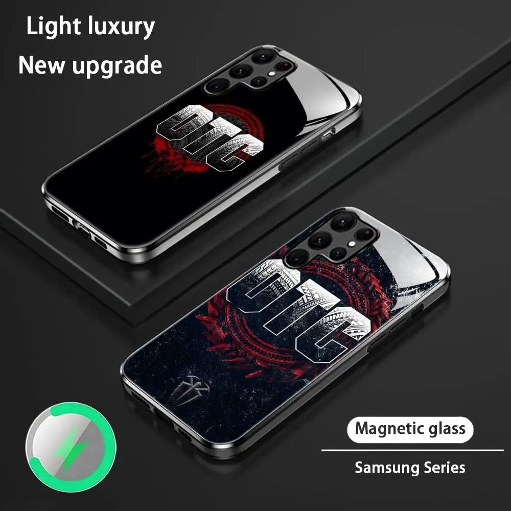 

R-Roman R-ein-gs O-TC WWE Hot Phone Case For Samsung S25 S24 S23 S22 S21 S20 Plus Ultra Note20 Glass Magnetic Case