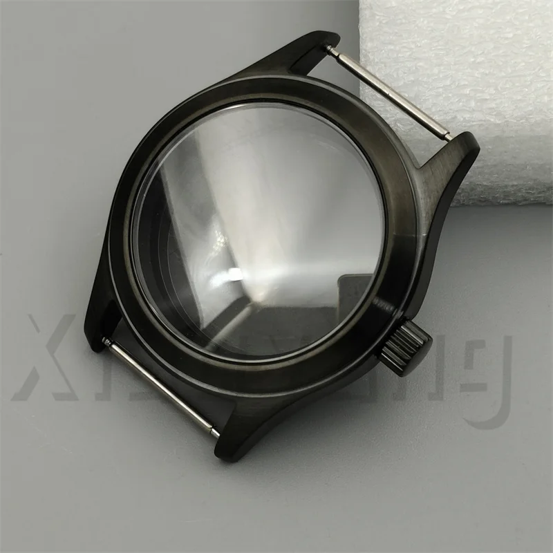 NONE 36MM/39MM Taucher-Pilotenuhrengehäuse aus gebürstetem Messing und Bronze, AR-blaues gewölbtes Saphirglas, passend für NH34 NH35 NH36 NH38 NH70 ETA2824 PT5000 8