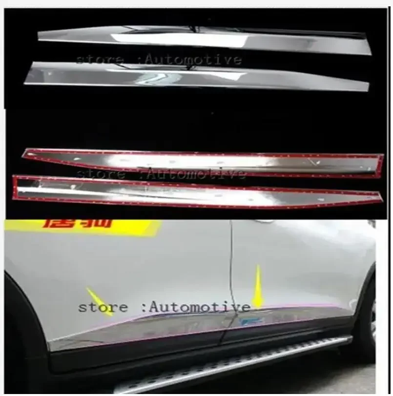 For Nissan X-Trail X Trial Rogue T32 2014 2015 2016 2017 2018 19 20 ABS Chrome Side Door Body Protection Molding Trim Cover Car