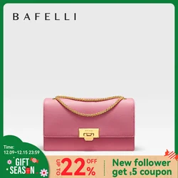 Bafelli 2023 Luxe Merk Klassieke Stijl Mode Business Elegante Boxy Ketting Lederen Vierkante Tas Handtas Schouder Crossbody Retro