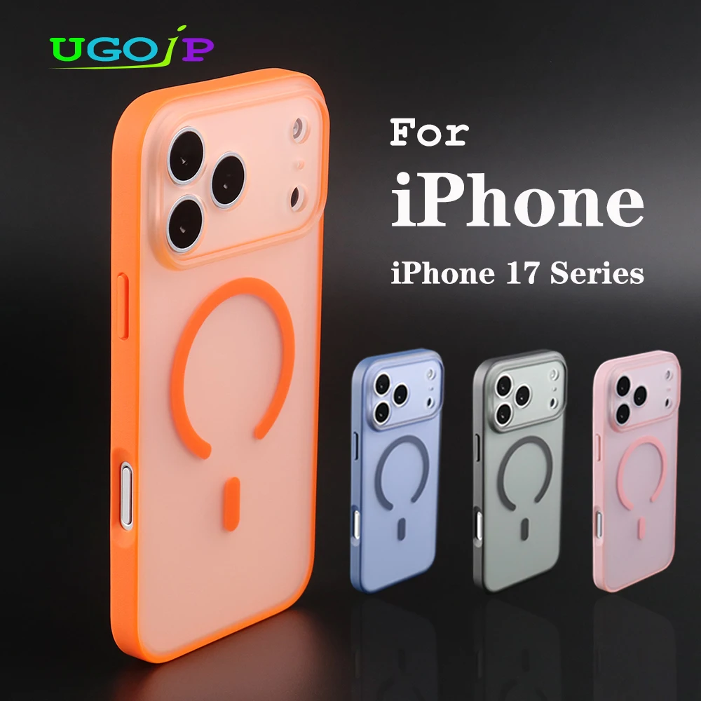

UGOjP Magnetic Case For iPhone 17 Pro Max Frosted Phone Case For iPhone 17 Air MagSafe Wireless Charger Matte Protective Cover