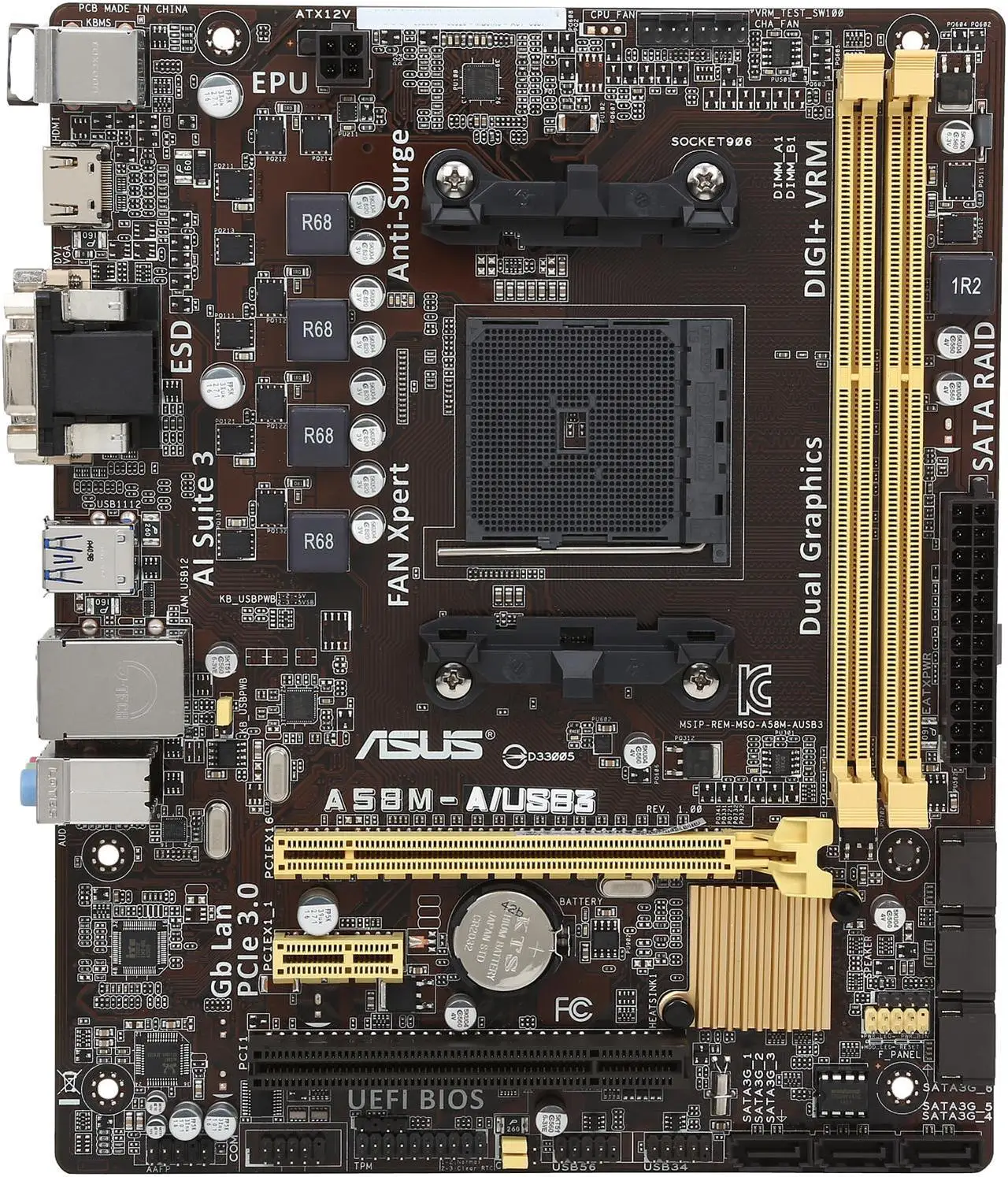 ASUS A58M-A/USB3  Motherboard DDR3 AMD A58 Socket FM2/FM2+ DDR3 32GB support  AMD A10-6700 A10-7860 A4-6300B A6-7400K cpu M-atx