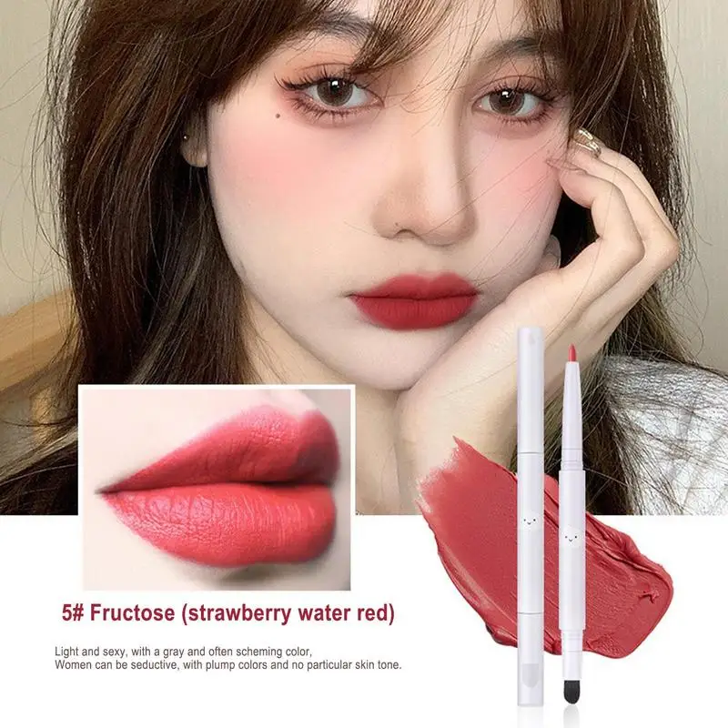 Lip Liner Retractable Double-End Waterproof Lip Liners with Brushes Lipstick Applying Tools Lip Brushes Lip Nourishment cosmetic