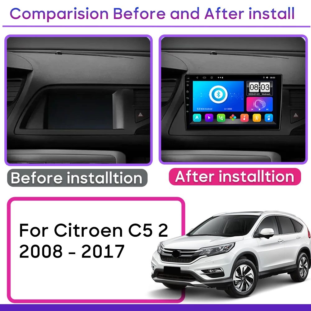 Car Android Android 14 For Citroen C5 2 2008 - 2017 Car Radio Multimedia Video Player Navigation GPS Android No 2din DVD 5G Wifi