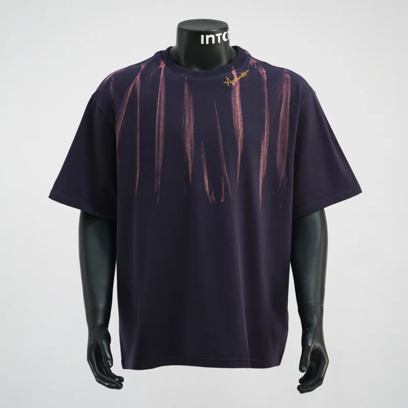 

American high street tie dye short sleeved T-shirt men's 2025 summer trend hip-hop loose round neck top