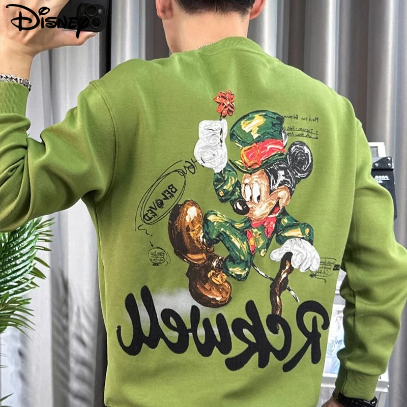 Disney 2022 New Arrival Fashion Autumn Cotton Loose O-neck Casual Cartoon Mickey Mouse Donald Duck Print Long Sleeve Sweatshirt