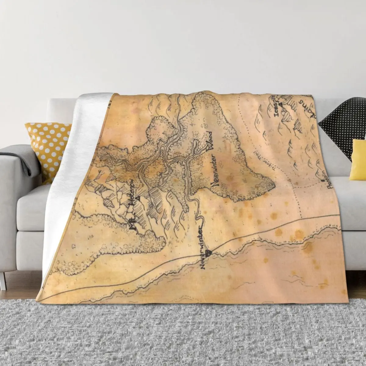 

Fantasy Map Lost Mines of Phandelver D&D Throw Blanket Large valentine gift ideas Cute Luxury Brand Blankets