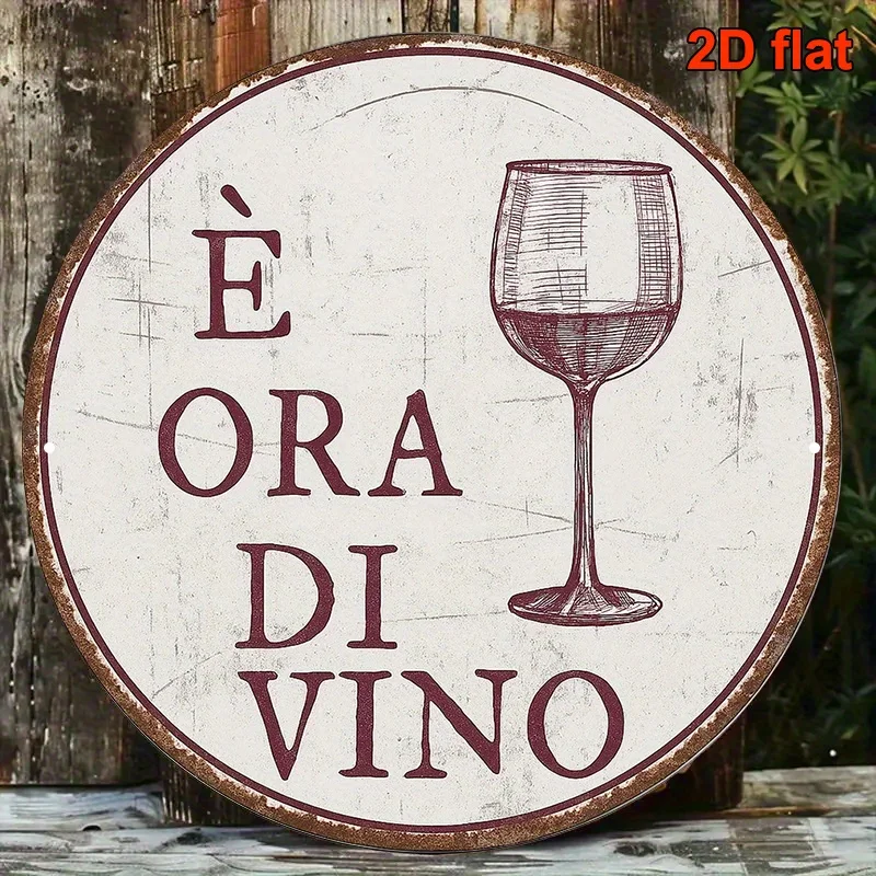 2D Flat,  Round Italian Aluminum Sign - 