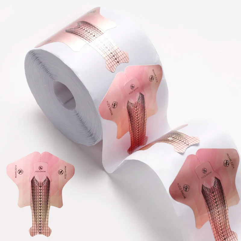 100/300/500 unidades/pacote suporte de papel de unha ferramenta de arte de extensão de unhas para unhas adesivo de extensão de gel suporte de papel em forma de peixe separável