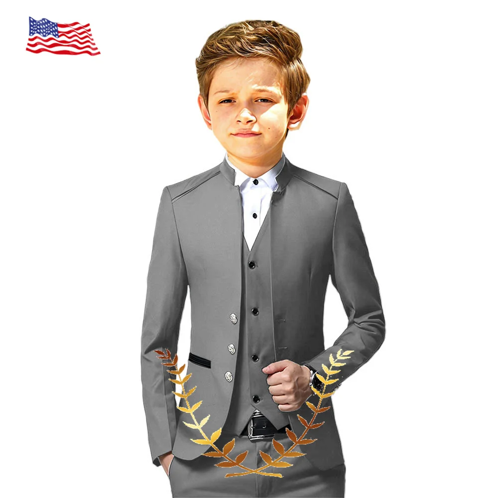 Formal Boys Youth Suit 3 Piece Suit Slim Fit Jacket Vest Pants Kids Wedding Tuxedo 2-16 Years Old Customized Blazer