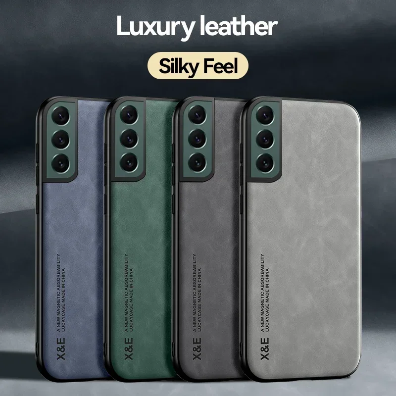 Magnetic Case For Samsung Galaxy S24 S23 S22 S21 S20 FE S10 Plus S10E S 24 23 21 20 Ultra 5G Leather Shockproof Cover Case