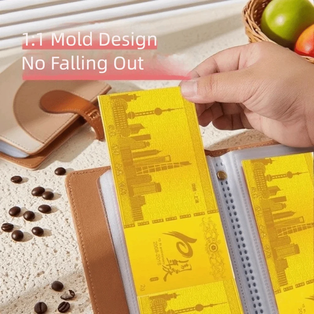 New Large Capacity Cash Savings Book Magnetic Snap PU Financial Management Wallet Coins Wallet Financial Management