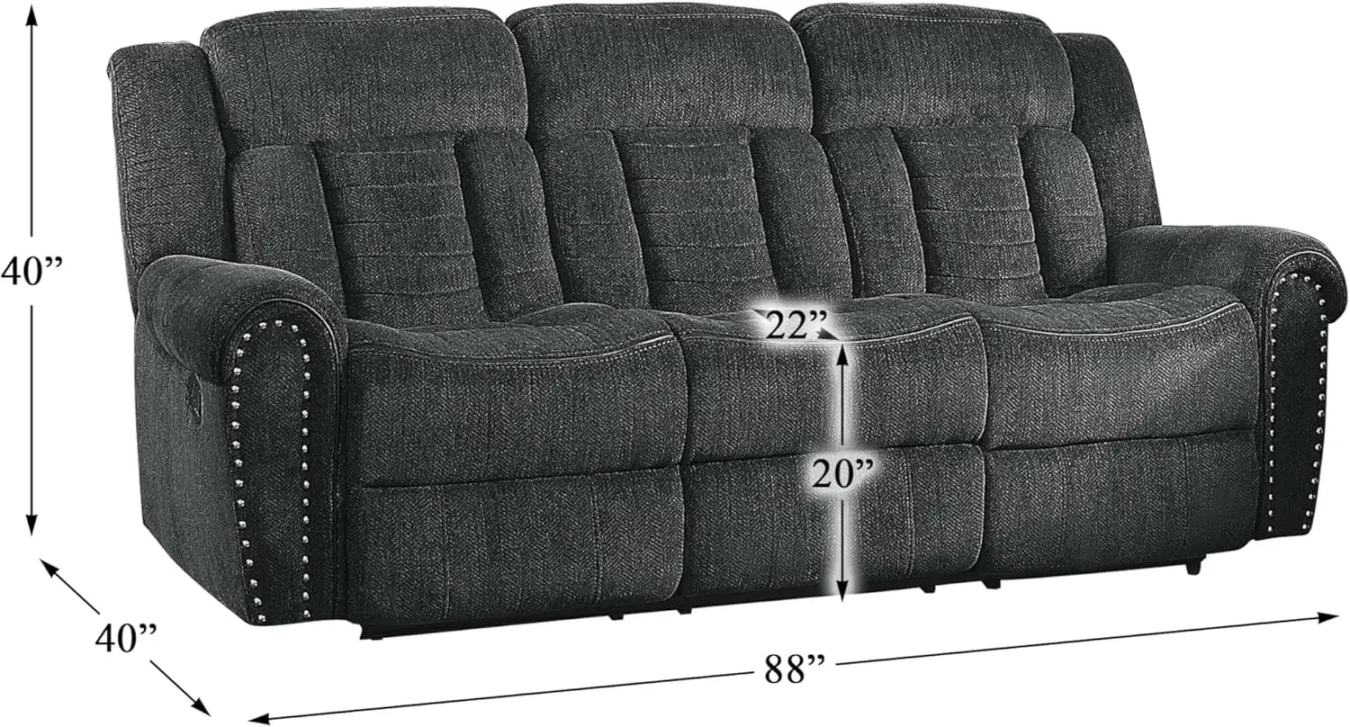 Gepolstertes Doppel-Liegesofa von Muskatnuss, Anthrazit