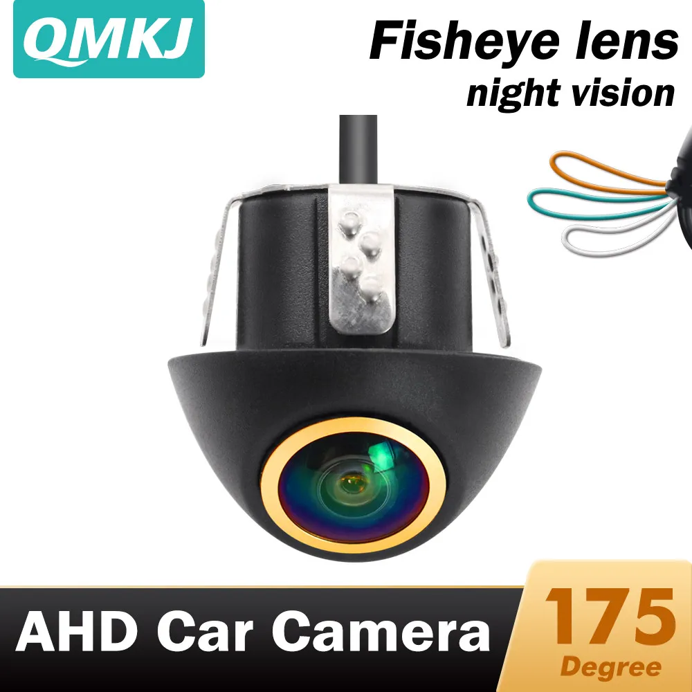 

QMKJ Support Side/Front/Rear Cameras 180 Degreen Fisheye1080P AHD Reversing Camera Starlight Night Vision Vehicle Backup Camera