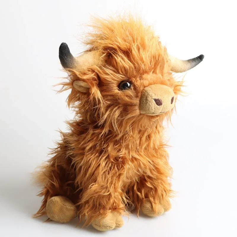 Hot New Simulation Highland Cows and Sheep Animal Plush Doll Soft Stuffed Cow Cattlle Plush Toy Plushie Gift for Kids Boys Girls