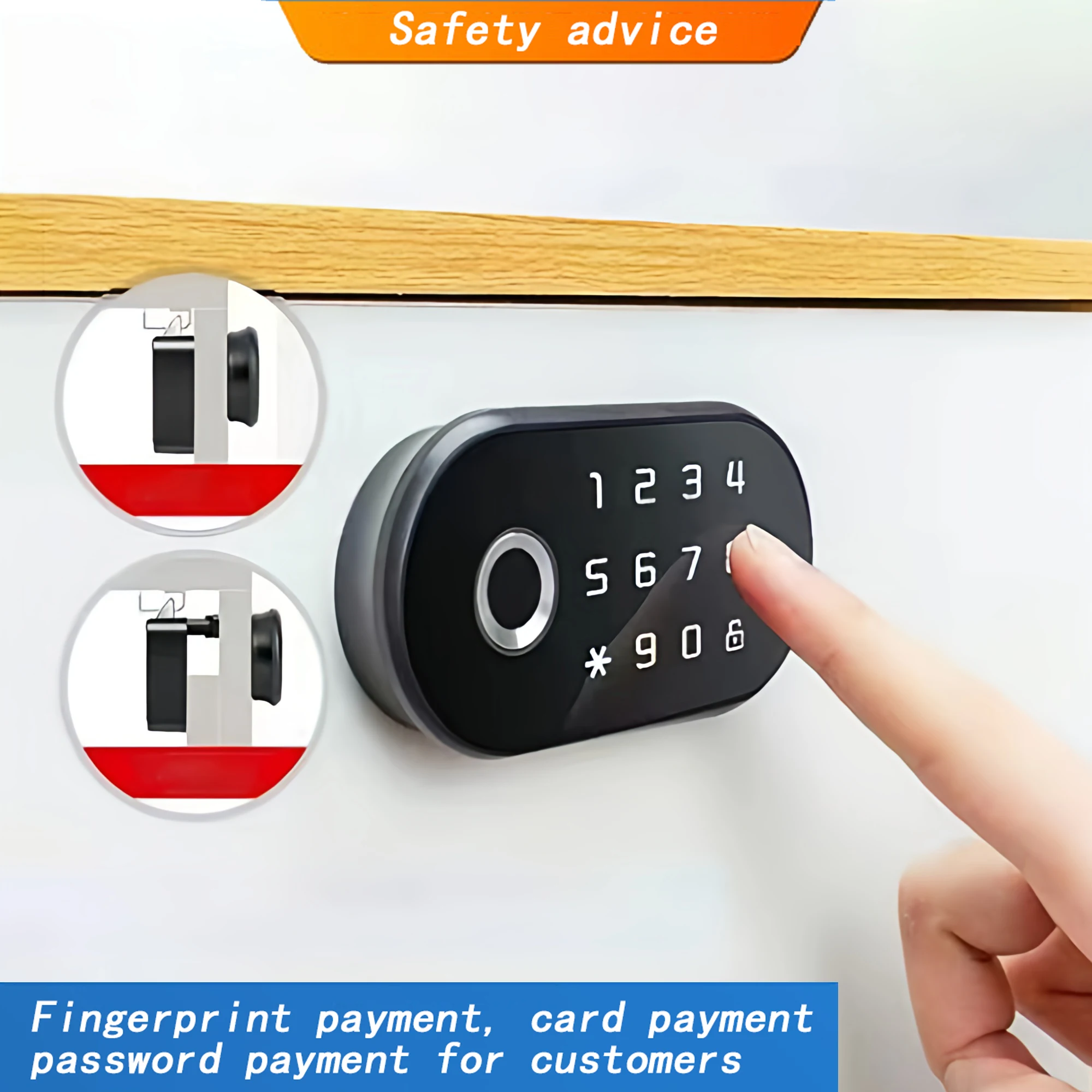 

Smart Drawer Lock Password Fingerprint Swipe Card Changing Cabinet Door Lock Shoe Cabinet Anti-theft Storage Cabinet Lock