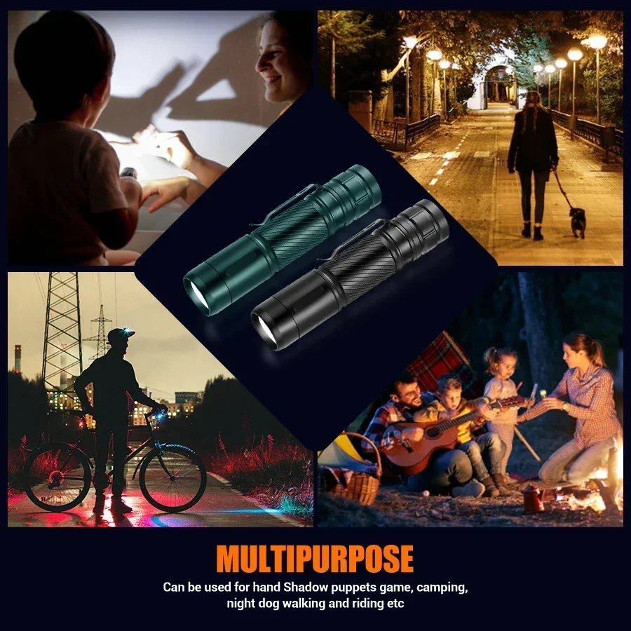 مصباح يدوي LED مقاوم للماء قابل لإعادة الشحن مع مشبك ، ضوء ساطع للغاية ، فانوس محمول ، مصباح تخييم خارجي ، هدية ركوب ، 1000 لومن