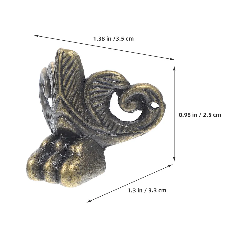 6pcs Vintage Zinc Alloy Furniture Legs for Jewelry Boxes, Cabinets, Treasure Chests – Retro Decorative Corner Feet