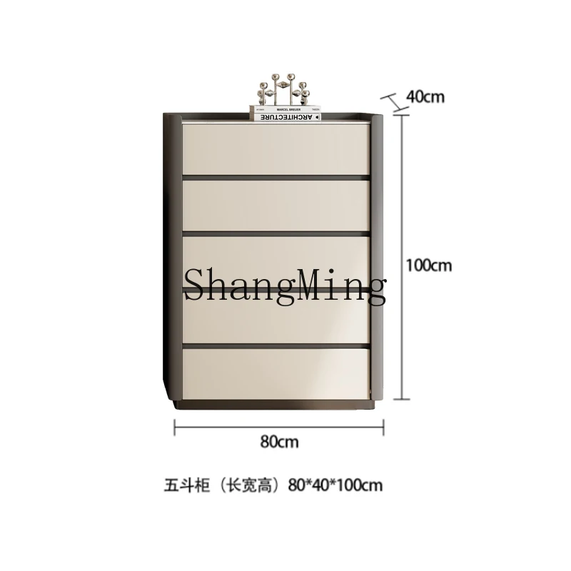 

CL Solid Wood Modern Minimalist Rock Board Sideboard New Bedside Cabinet Light Luxury High-end Storage Box