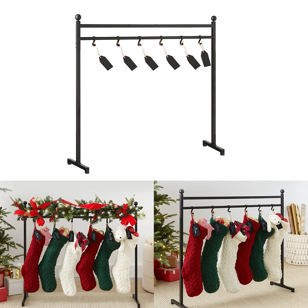 Heavy-Duty Freestanding Christmas Stocking Holder Stand With 12 Hooks Home Part Decorative Shelf Christmas Stocking Holder