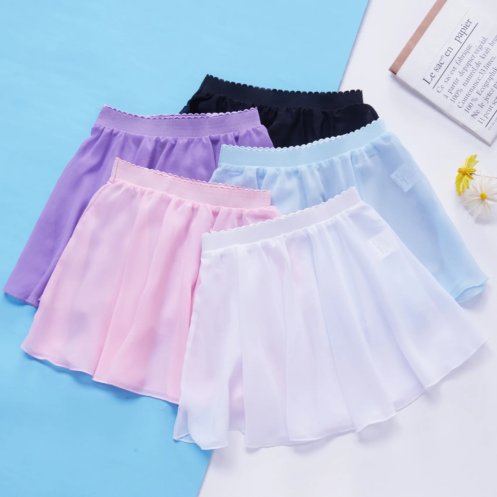 

Children's dance practice suit, Chinese dance skirt, female dance gauze skirt, girl half skirt, ballet one piece chiffon apron